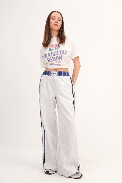 Addax Wide Leg Pants with Elastic Waistband Pn00811