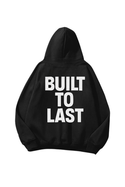Gofeel Izrađeno da traje Štampano crna Oversize kroj unisex majica sa kapuljačom