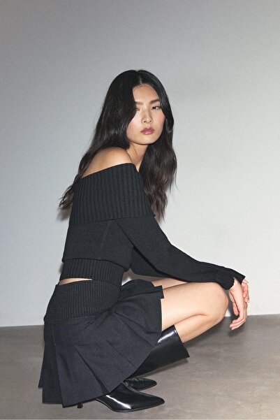 Stradivarius Pilili mini şort etek