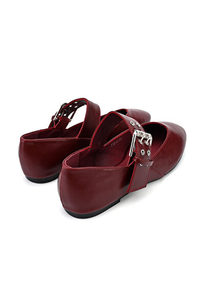 Tmall Casual Women's Ballet Flats, -Leather, BL500, Burgundy