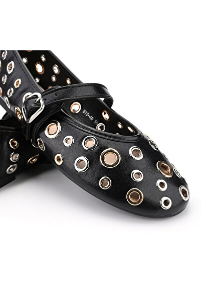 Tmall Casual Women's Ballet Flats, -Leather, BL503, Black