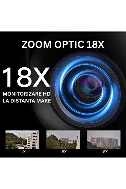 Taggo Cameră de securitate WiFi de 5MP, zoom optic 18X, detectare mișcare, rezistentă la intemperii IP66
