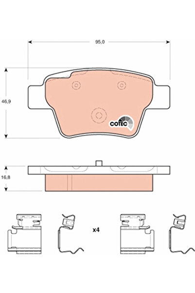 TRW Set Placute Frana Frana Disc Peugeot 207