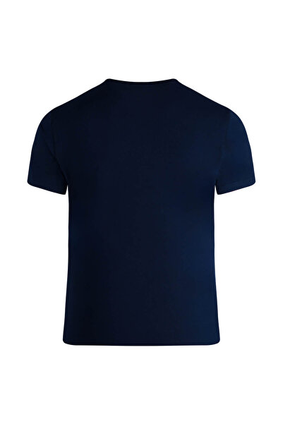 Hatemoğlu Navy Blue Regular Fit Crew Neck Cotton T-Shirt