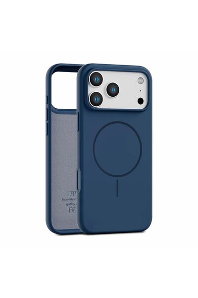 O Ozone جراب سيليكون مغناطيسي لهاتف iPhone 17 Pro – أزرق غامق