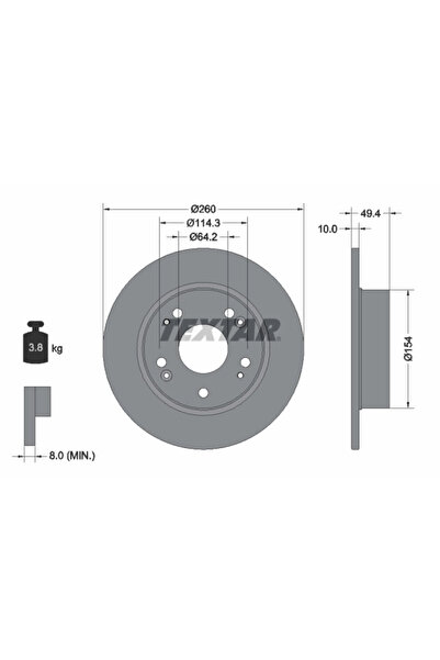 TEXTAR Set Discuri Frana Honda Accord 7 2003-2012