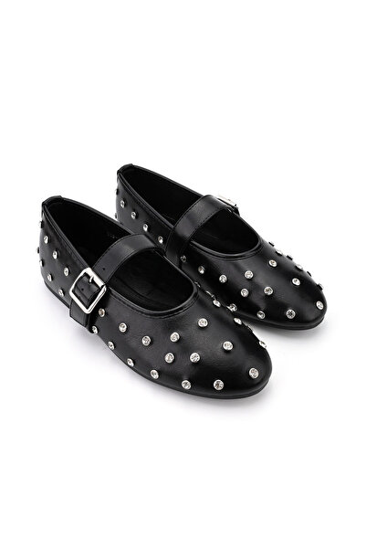 Tmall Casual Women's Ballet Flats, With Sparkling Rhinestones, BL501, Black