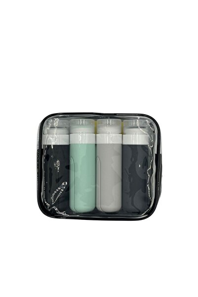 Trizand Set calatorie avion 4 recipiente 90ml cu geanta transparenta rezistenta la lichide