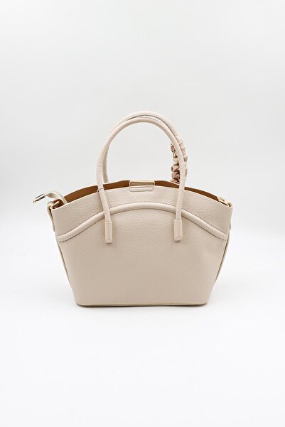 KRISTE BELL Imported Women's Scarf Detailed Hand and Cross Bag Kb592 - Beige