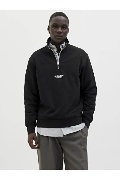 Jack & Jones Soho Half Zip Black Men's Sweatshirt 12278793