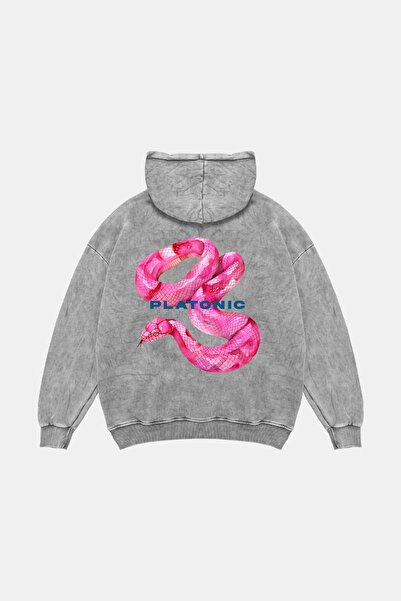 Sekizbiraltı Платонична печатна прекалено голяма унисекс пране бяла качулка