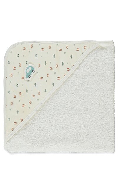 Bebetto Hooded Towel (Car) Ecru