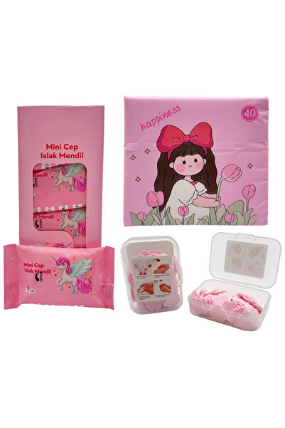 MODGER مناديل مبللة صغيرة وردية اللون + مناديل جافة + صابون سحري - مجموعة نظا...