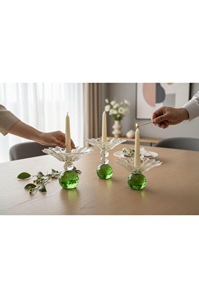 ROY KING KRİSTAL SUNUMLUK YEŞİL 15 CM