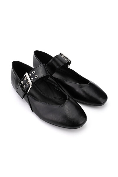 Tmall Casual Women's Ballet Flats, -Leather, BL500, Black