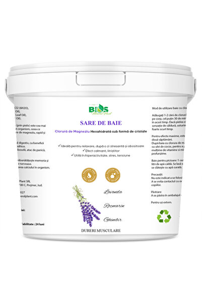 Bios Mineral Plant Sare de Baie Terapeutică pentru Dureri și Inflamații Muscu...