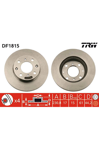 TRW Disc Frana Acura Integra Cupe Honda Civic 3/Civic 4/Civic 5