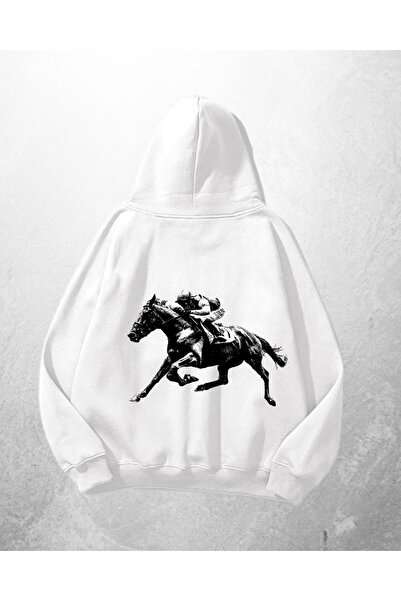 Gofeel Bela unisex džokejska majica sa kapuljačom Štampano Oversize kroj