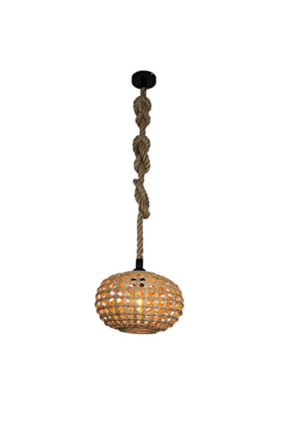 HAMER Modern single chandelier pendant lamp with ropes and straw, elegant design