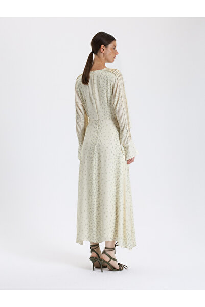 BAQA Ecru Patterned Long Dress