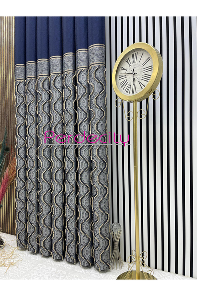 PERDECITY Богемський стиль Seyran Saçaklı Синій панно фон Штора 1x3 щільна складка Підходить для будь-якої кімнати