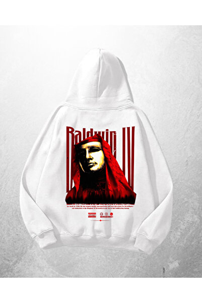 Gofeel Bela unisex majica sa kapuljačom Baldwin III Štampano Oversize kroj