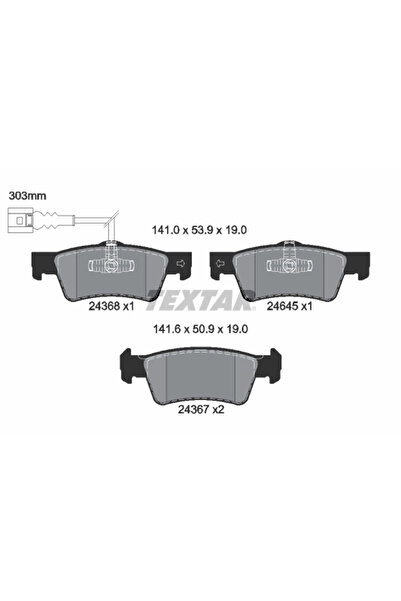 TEXTAR Set Placute Frana Frana Disc Vw California T5 Camper/Multivan T5/Trans...