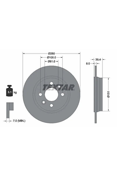 TEXTAR Disc Frana Renault Clio 5/Taliant