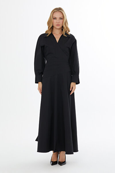 GİZİA Önü Pili Dikişli Arkası Gizli Fermuarlı Elbise