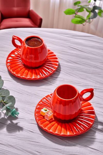 İLİVA 4 Parça 2 Kişilik Kahve Fincan Takımı Kabak Dizayn,Tasarım,Hediyelik