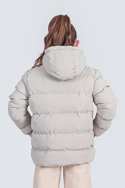 Zaziko Kids Kız Çocuk Kapüşonlu Nova Kumaş Kışlık Mont KM1010