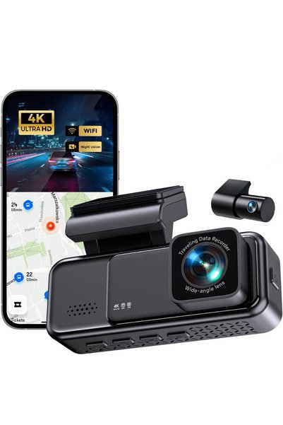 XİRA 4K Ultra HD Araç Kamerası WiFi GPS Gece Görüşlü Çift Kameralı