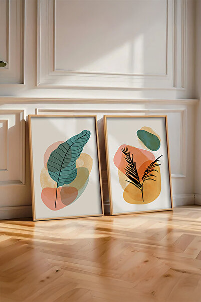 huhuli Set de picturi cu ramă din lemn, 2 piese Huhu65