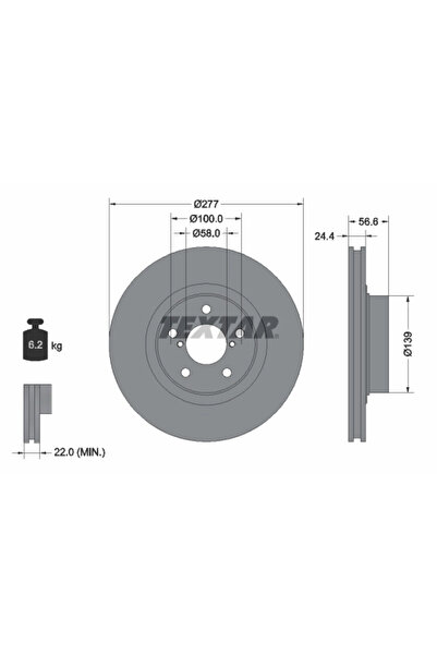 TEXTAR Disc Frana Chevrolet Forester Subaru Forester/Impreza/Legacy 1