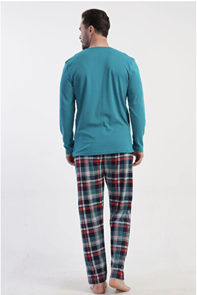 VİENETTA Ekoseli %100 Pamuk Çift Pijama Takımı