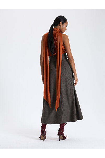 BAQA Brown Pocket Detailed Skirt