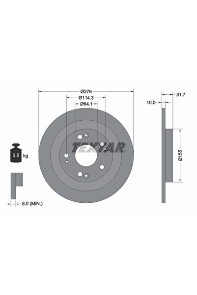 TEXTAR Disc Frana Honda Civic 9