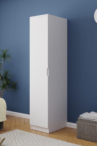 Hofga Lento 1 Kapaklı 5 Raflı Gardırop Beyaz