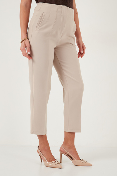 Lela Regular Fit Yüksel Bel Düz Paça Havuç Pantolon PANTOLON 68350109