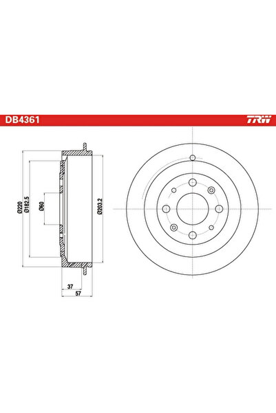 TRW Tambur Frana Fiat Punto Opel Adam/Corsa D