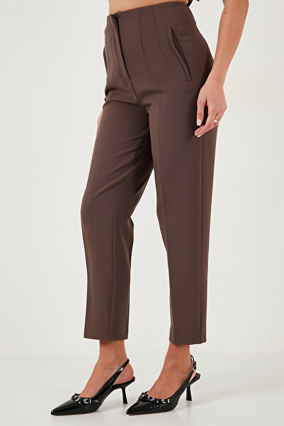 Lela Regular Fit High Waist Straight Leg Carrot Pants Trousers 68350109