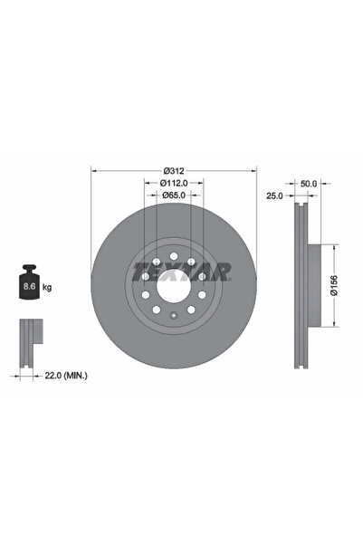 TEXTAR Disc Frana 92120505 Audi A1/A1 Sportback/A3 Audi (Faw) A3 Limuzina/A3 ...
