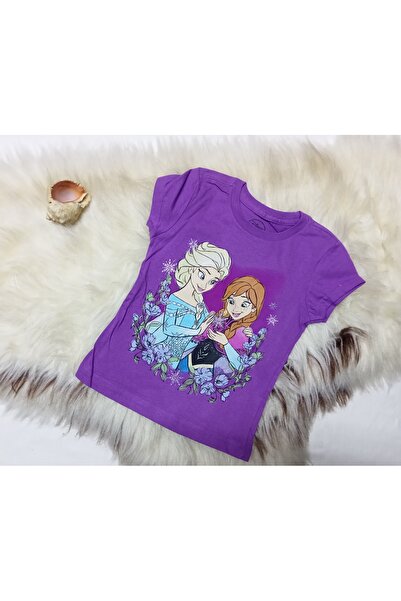 Disney Elsa Anna Mor Kız Tshirt
