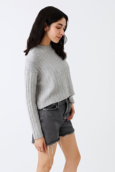 HAKKE Acrylic Thick Knitted Crop Sweater