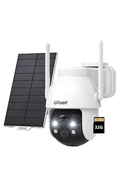 OEM Solar-powered WI-FI outdoor camera with battery ieGeek 2K 3MP HD 360° WLAN 2.4GHz with