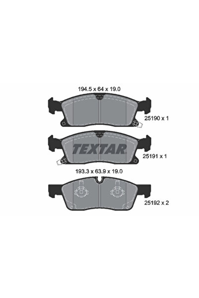 TEXTAR Комплект спирачни накладки за дискови спирачки Dodge Durango Jeep Gran...