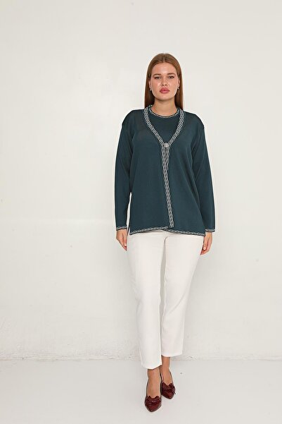 Lanze Knitwear Double Set Cardigan and Blouse
