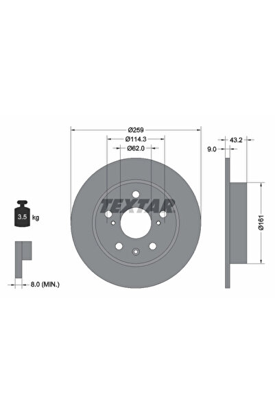 Krieger Set Discuri Frana Mg (Saic) 3 Suzuki Ciaz/Swift 4/SX4 S-Cross 2012-2023