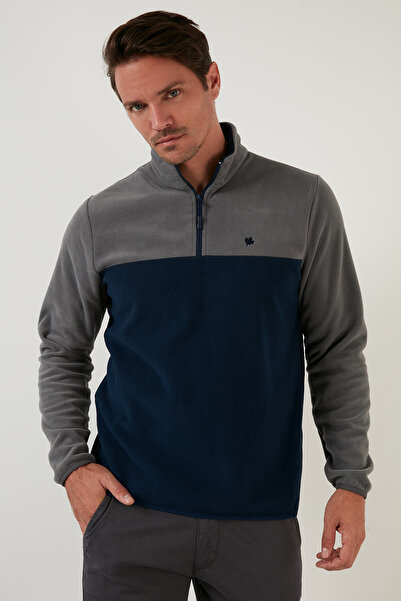 Buratti Regular Fit Anti-Pilling Non-Pilling Stand Collar Ribbed 2-Pack Fleece Men's Polar 59