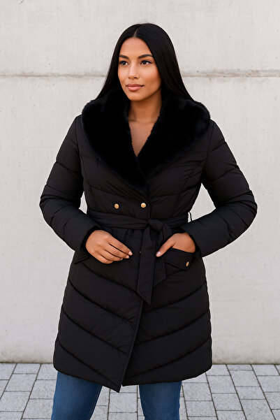 Welike Geaca dama lunga matlasata Minna negru